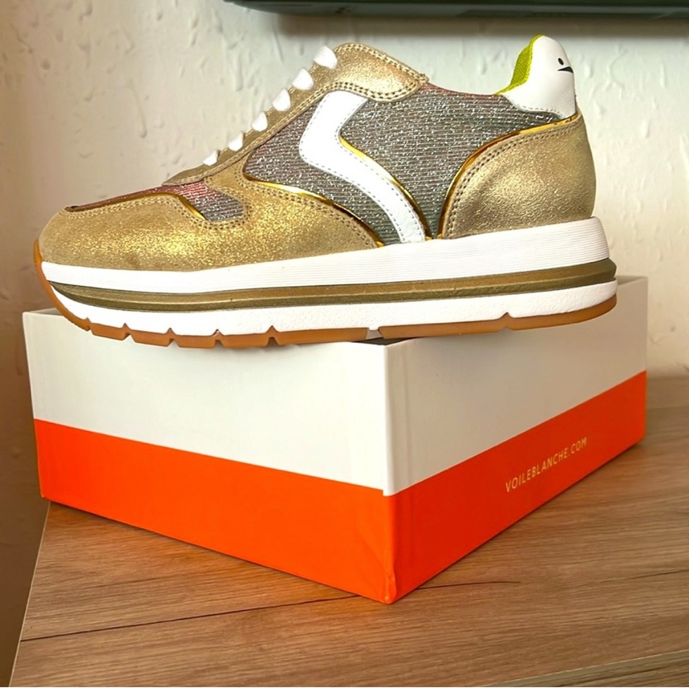 Voile Blanche Jinnie White and Beige Sneakers